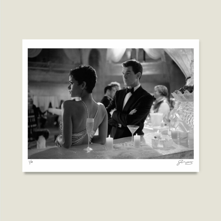 halle berry, pierce brosnan, 007, gwp, greg williams photography, james bond, on set, photographic prints, box sets, eon