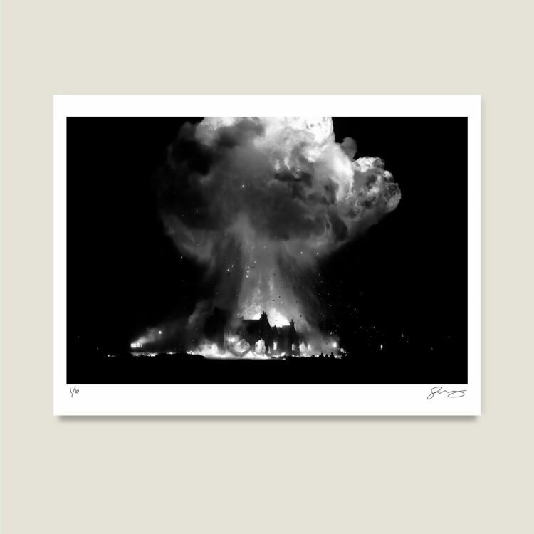 skyfall explosion, 007, gwp, greg williams photography, james bond, on set, photographic prints, box sets, eon